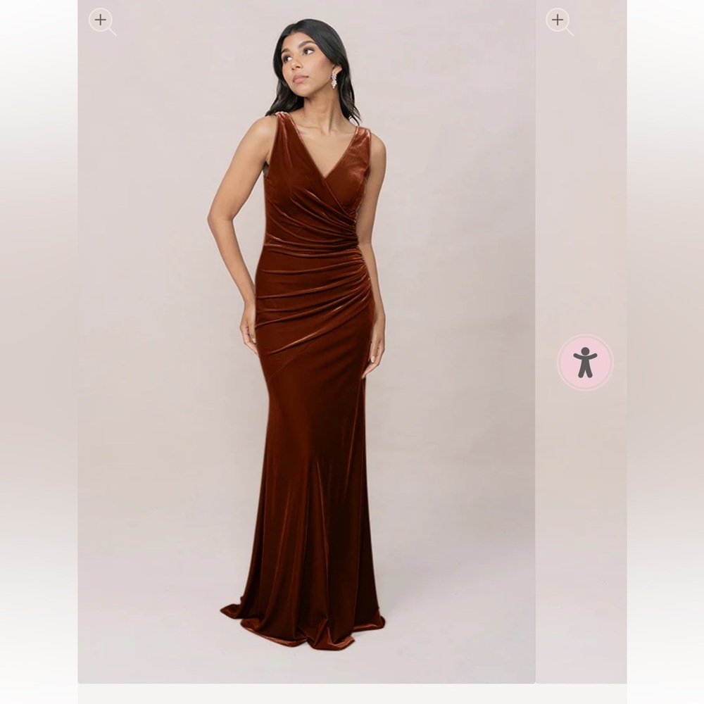 Revelry Sleeveless V-Neck Velvet Maxi Dress in Deep Brown